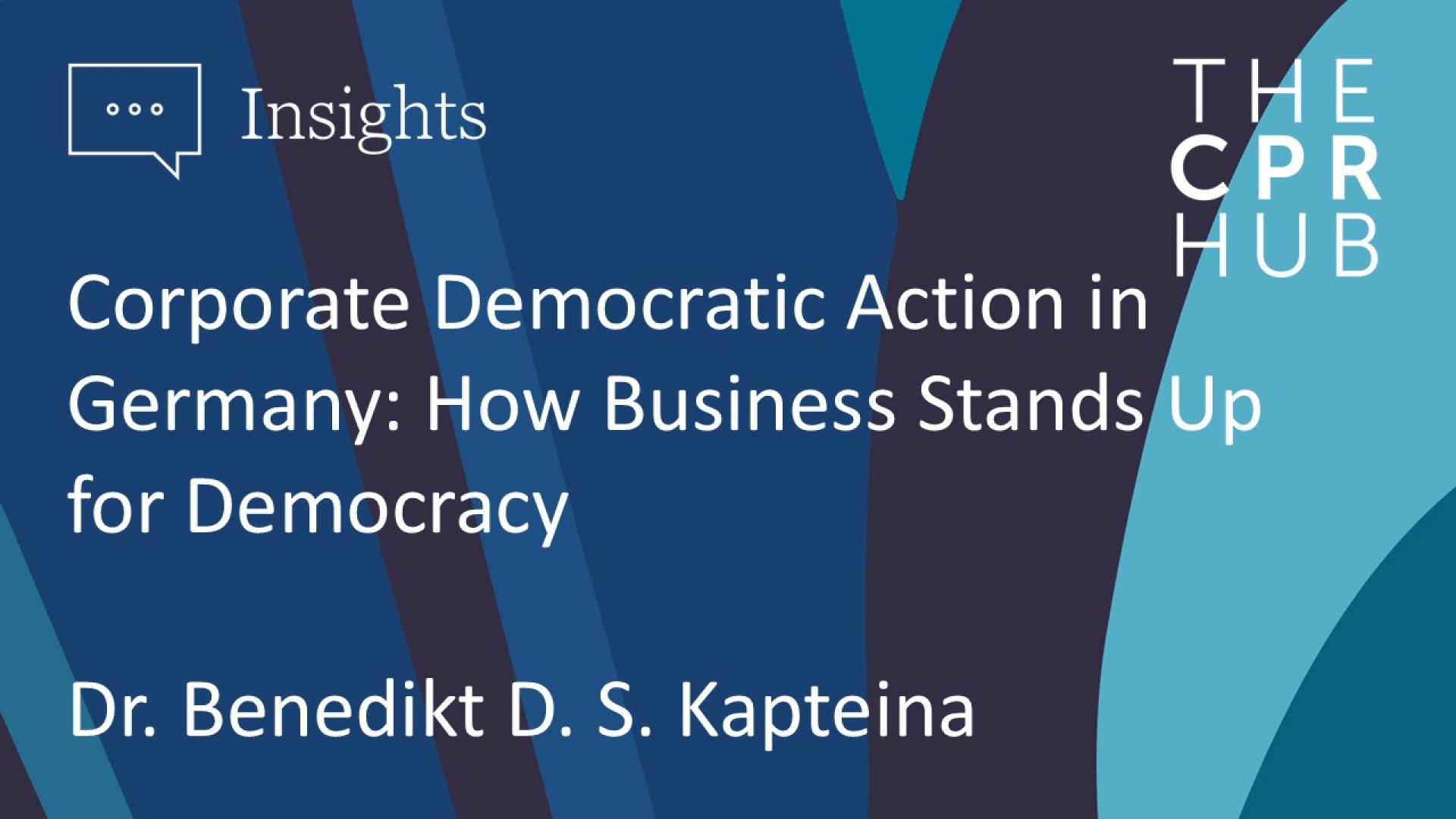 Corporate Democratic Action in Germany: 